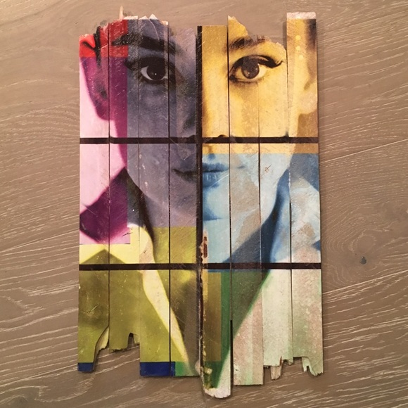 Audrey Hepburn wooden sign/poster