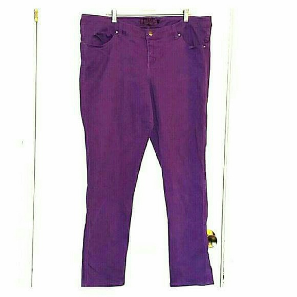 TRIPP NYC 20 PURPLE SKINNY TWILL PANTS SKULL JEANS
