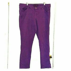 TRIPP NYC 20 PURPLE SKINNY TWILL PANTS SKULL JEANS