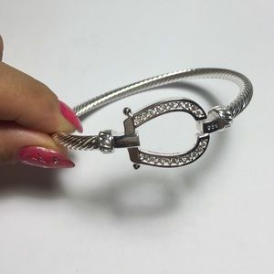 **SOLD**Rhinestone bangle silver 925