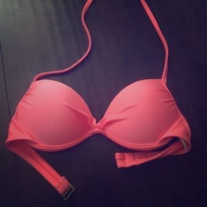 Push up hot pink bikini top