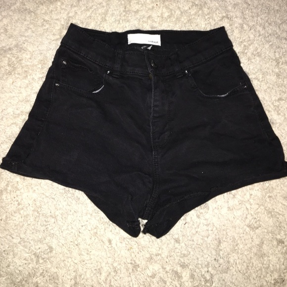 black high waisted jean shorts