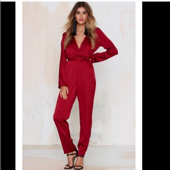 Nasty Gal Pants - Red jumpsuit with belt 🍒🍒