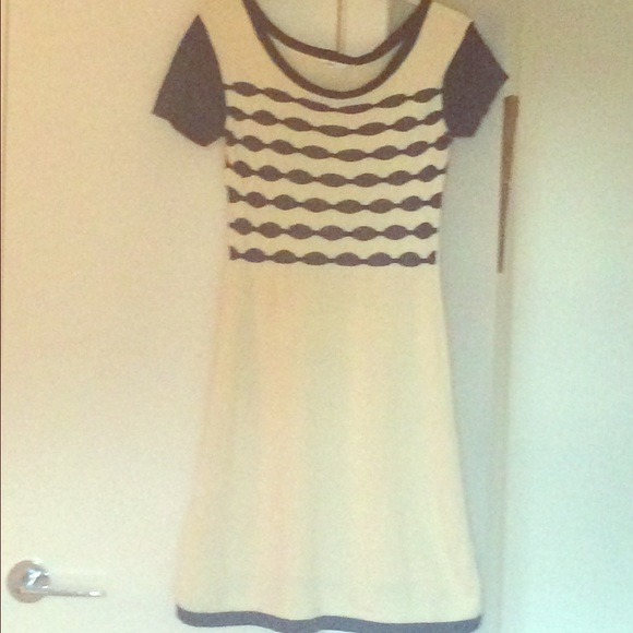 lavand. cream and blue cotton knit dress.