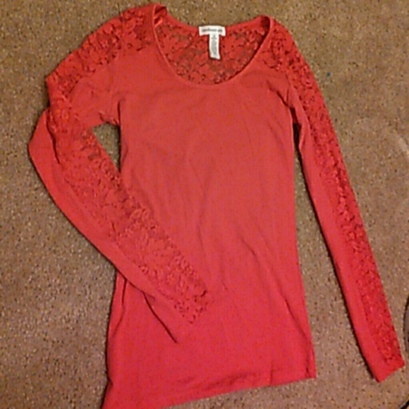 Partial lace form fitting top