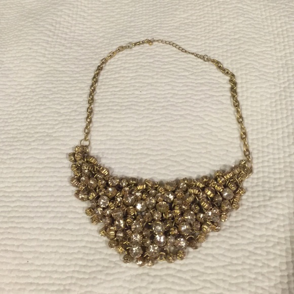 Aqua cluster beaded bib necklace