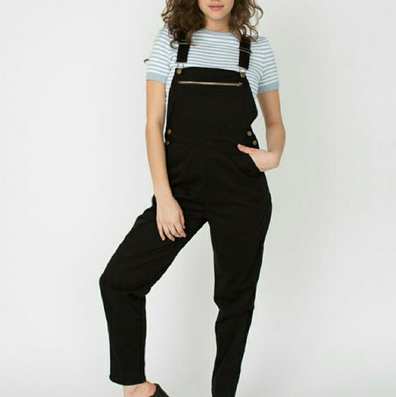 American Apparel Denim - American Apparel Black Overalls