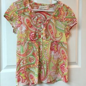 Fun Jones New York paisley cotton top