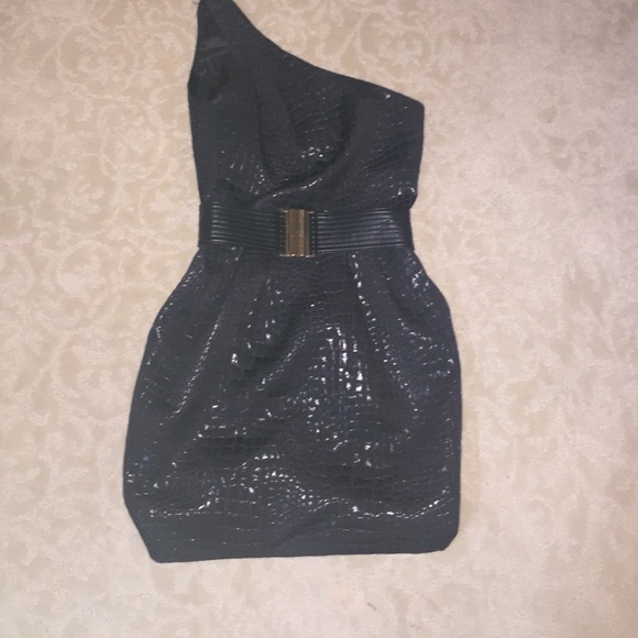 black one shoulder dress
