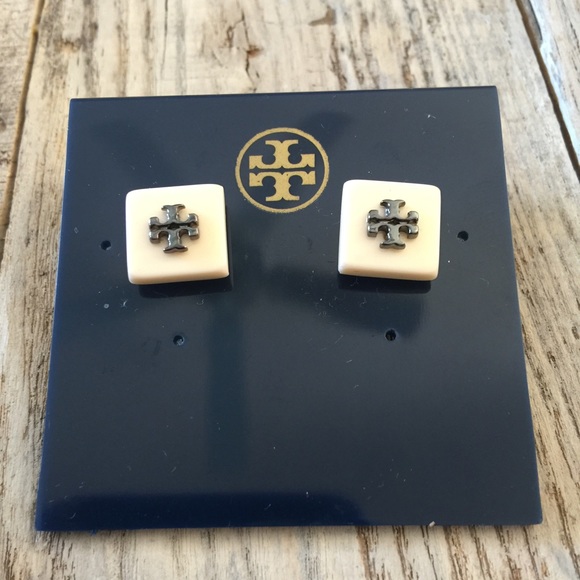 Tory Burch Jewelry - Tory Burch Flag Square Earrings NEW