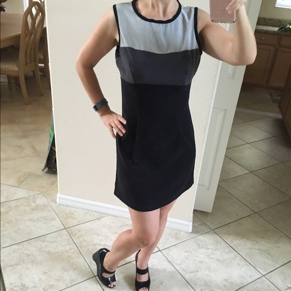 La Belle Dresses & Skirts - La Belle Gray Black Color Block Mini Shift Dress