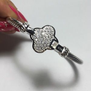 SOLD*Silver bangle with Rhinestone