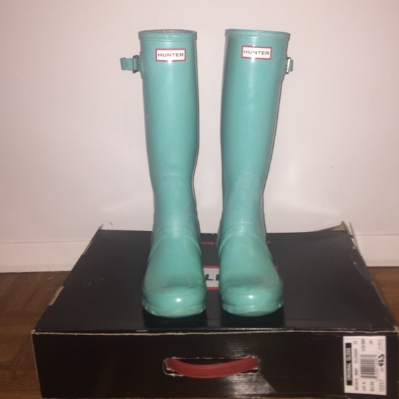 Mint/turquoise Original Gloss Hunter Boots