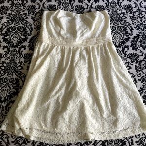 Forever21 Plus White Lace Strapless Dress 1X