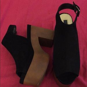 Faux suede platform sandals