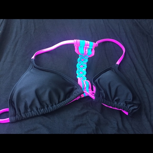 Black bakini top with Crossback