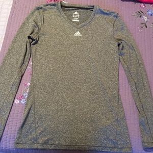 Gray Adidas Long Sleeve Shirt