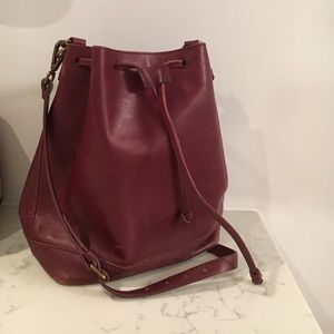 Lafayette Bucket Bag in Maroon
