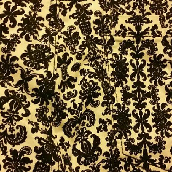 TAN BLACK DAMASK 20 SKINNY JEANS PANTS PLUS SIZE
