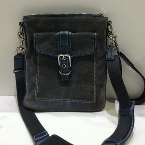 Suede Coach Messenger Crossbody Bag (Used)