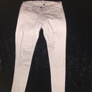White rip skinny jeans