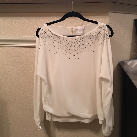 Ivory blouse with stud detailing