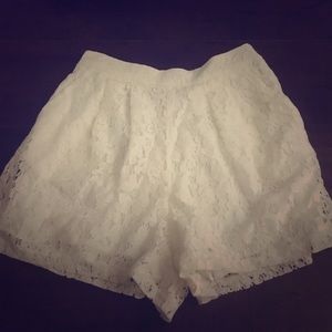 High waisted lace shorts