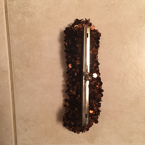 Brown sequin evening bag - Picture 2 of 3