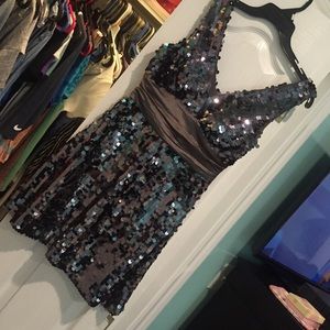 Shimmery silver sequin dress