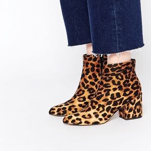 ASOS RADIO STAR Pointed Ankle Boots- leopard print