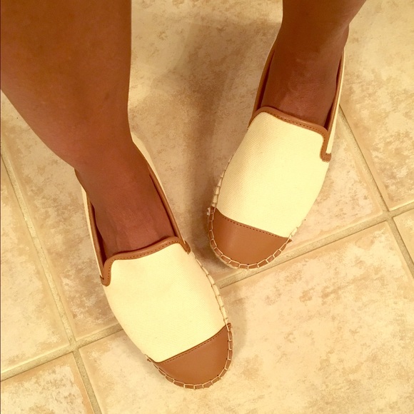 Cap toe cognac/cream espadrille