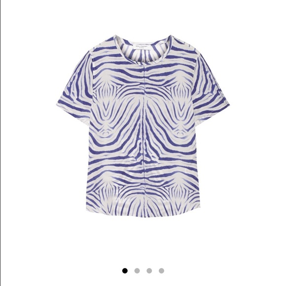 Equipment 100% silk purple zebra print top, S/P