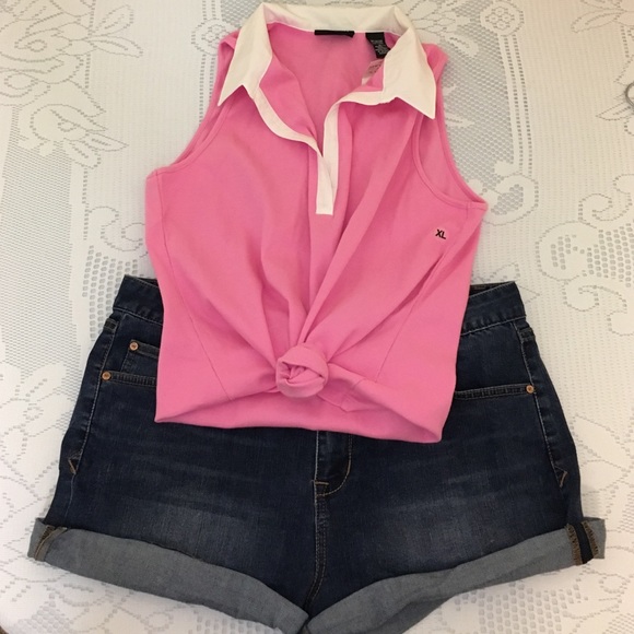 Vintage 90s Ribbed Collared Tank