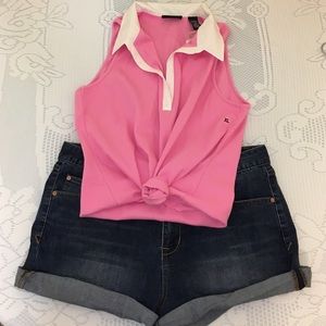 Vintage 90s Ribbed Collared Tank