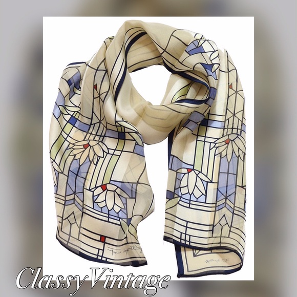 Frank Lloyd Wright Accessories - Water lilies Frank Lloyd Wright silk scarf NWT