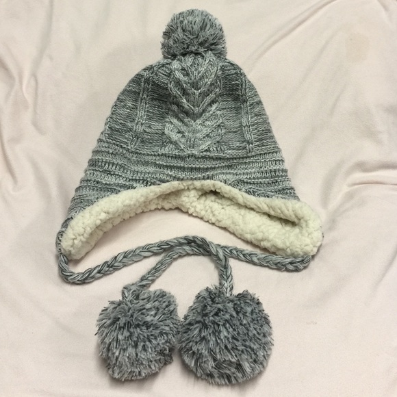 North Point  Accessories - North Point Knitted Mixed Grey Fleece Pom Pom Hat