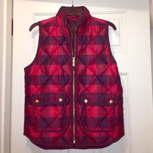 Red and navy plaid vest