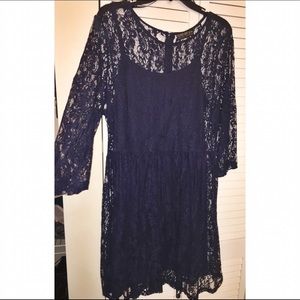 Navy Blue Lace Dress