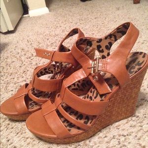 Brown wedges, like-new!