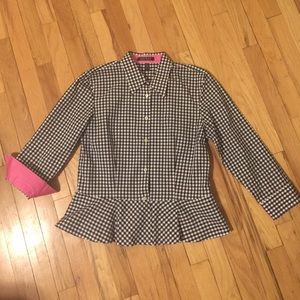 Ralph Lauren 8 gingham peplum button down