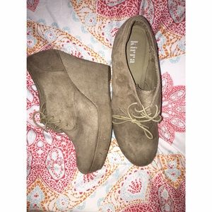 suede wedges .