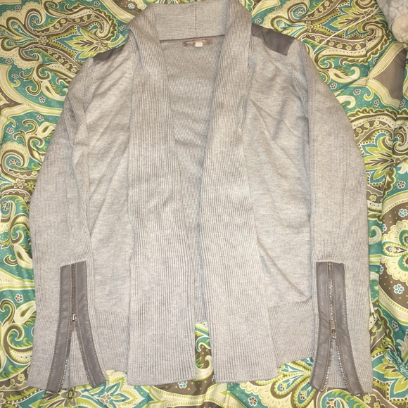 Cute banana republic cardigan with leather