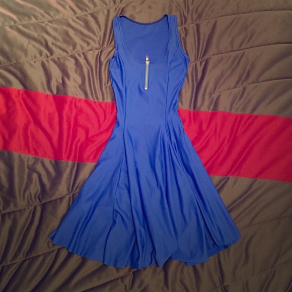 Black Milk Matte Royal Blue Evil Skater Dress, XXS