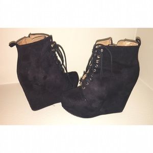 Black Platform Wedges