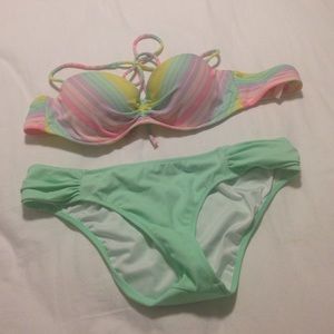 Victoria secret bandeau bathing suit set