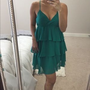 Forever 21 Spring Ruffled Dress Size S aqua