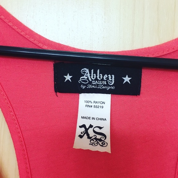 Abbey Dawn Bright Coral Sequin Pocket Tank Top - Picture 2 of 3