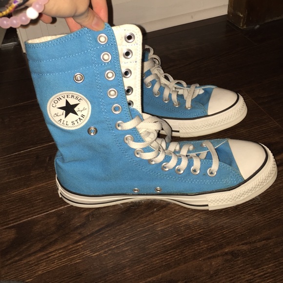 Blue high top converses