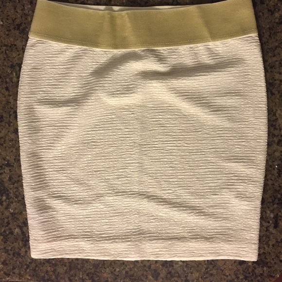 Gold and Cream, form-fitting skirt