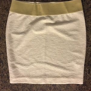 Gold and Cream, form-fitting skirt